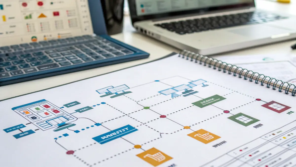 E-commerce system architecture diagram showing integration between storefront, inventory, and fulfillment systems